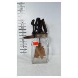 Half gallon jar with butter churn top.