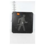 Walking street sign. Wired, but needs a plug.