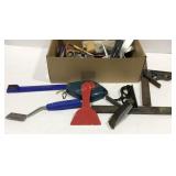 Tools- scrapers, line, brass pieces, etc