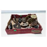 Sad irons, handle, flat iron, trivet and brass