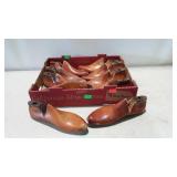 Ten wooden shoe forms