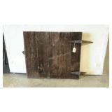 Old barn wood door with hinges. 35"×30".