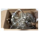 Glass chandelier parts and pieces including a few