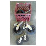 Dairy crate with set of four heavy duty 8"