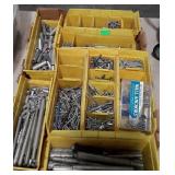 Hardware, screws, bolts, aluminum extensions of