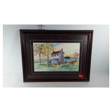 Farmhouse in autumn print,  signed and numbered