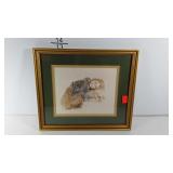 Rosamond print of a girl and her dog, framed and