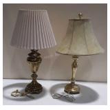 2 Lamps w/ Brass base & Shade (Seller code: LN)