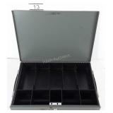 Metal cashier box with divider for coins and