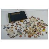 1935 postage stamp album with a handful of US