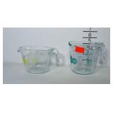Two 100th anniversary Pyrex liquid measuring