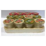 12 ball quilted crystal jars