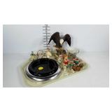 Wearever aluminum and black amethyst ashtray,