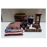 Patriotic Home Decor, includes Pillow, Basket,