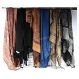 6 very soft ladies scarves / wraps. All in nice