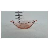 Small pink depression glass bowl.