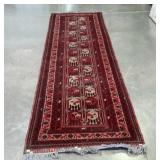 Runner rug. Red tones. 29"×10