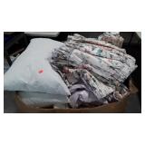 Pillows and drapes, lots of useable fabric here