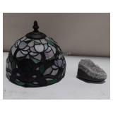 Gemstone, & Painted Glass Lamp Shade (Seller