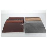 Eight terra cotta roof shingle color samples