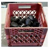 Dairy crate with a couple dozen plastic caster