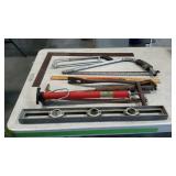 Tool group. Lever Block (broken hook), saws,