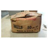 50 lb. box of nails. Number 6, coated.