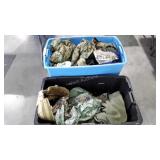 Military clothes and accessories,  two large bins