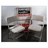 Pair of Samsonite folding chairs with padded