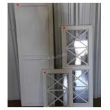 Assorted cabinet doors, two with crackle glass