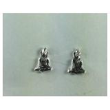 Sterling silver Buddha stud earrings