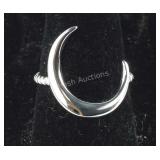 Size 7 Sterling silver crescent moon ring