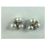 Sterling silver pearl earrings