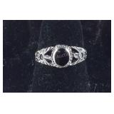 Size 6 Sterling silver black onyx ring