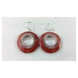 Sterling silver Sponge coral earrings