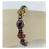 Multicolor Murano style bracelet 6.5in