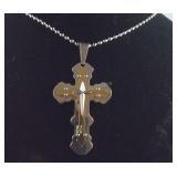 Cross necklace 24in stainless steel