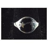 Size 9 Sterling silver star and moon ring