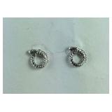 Sterling silver snake stud earrings
