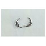 Sterling silver moon stud earrings