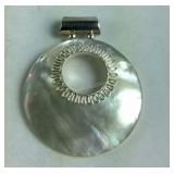 Bail Sterling silver mother of pearl pendant