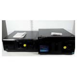 Two Sony DVD and CD players with storage
