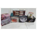 Serving glass salad bowls, tea maker, punch bowl