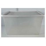 Sterilite clearview 66 quart tote with lid.