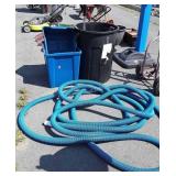 Group: pool hose, recycle tote -damage, trash can