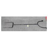 Wrought Iron plant hanger, stakes in the ground