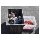 2 totes of misc hardware & cap roofing nails