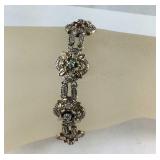 925 Sterling Ruby,Emerald,Sapphire 7.25" Bracelet