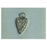 925 Sterling Key Hole Heart Pendant