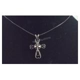 925 Sterling Celtic Cross W 24" Sterling Necklace